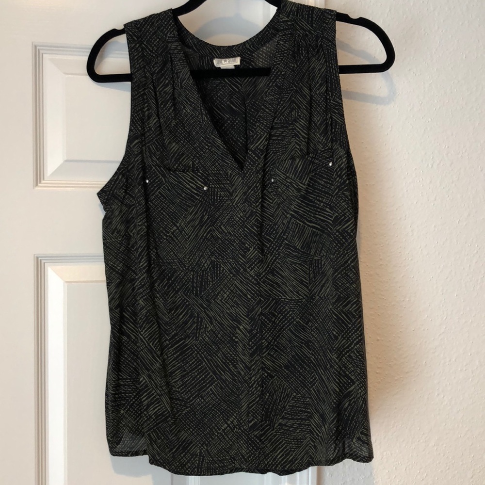 Hunter green and navy tank